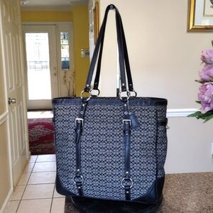 Coach Gallery East West Signature Tote Bag
